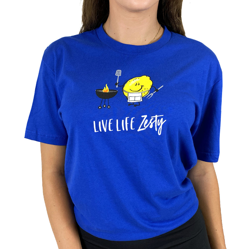 Fabrizia's Live Life Zesty - BBQ Lemon T-Shirt (Royal Blue)