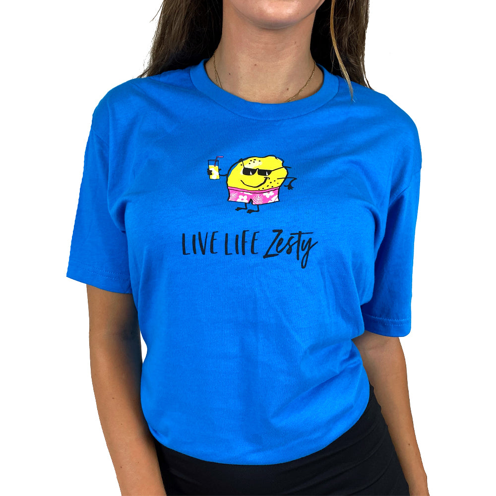 Fabrizia's Live Life Zesty - Beach Lemon T-Shirt (Turquoise)