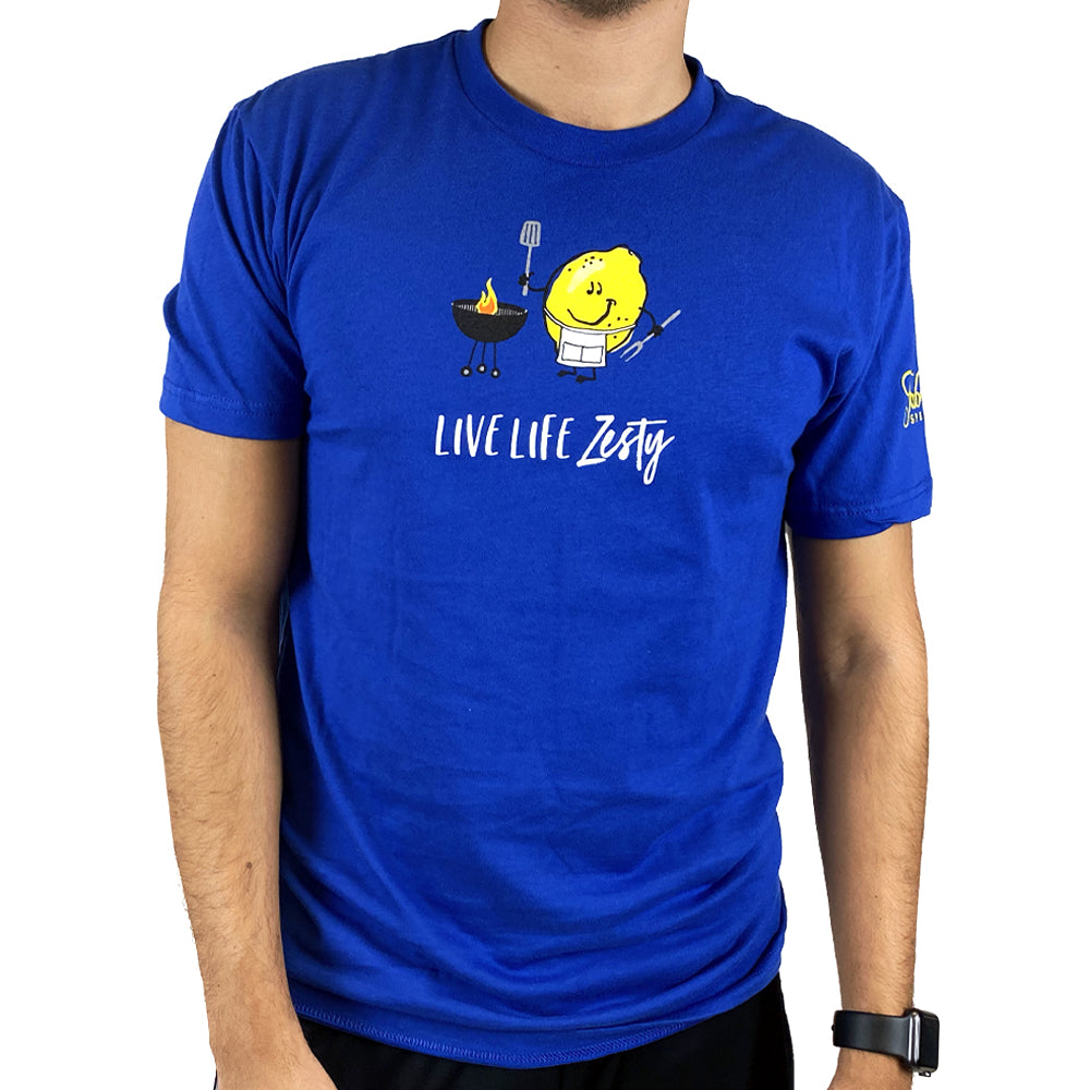 Fabrizia's Live Life Zesty - BBQ Lemon T-Shirt (Royal Blue)